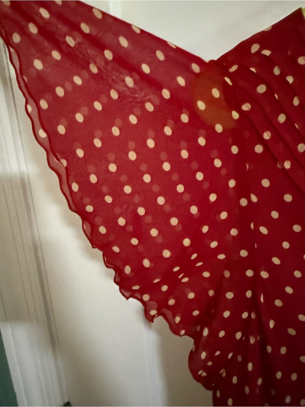 Coldwater Creek Red Polka Dot Midi Dress - Picture 4 of 4